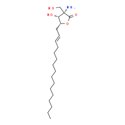 ChemSpider 2D Image | (3S,4R,5R)-3-Amino-5-[(2E)-2-hexadecen-1-yl]-4-hydroxy-3-(hydroxymethyl)dihydro-2(3H)-furanone | C21H39NO4