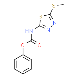ChemSpider 2D Image | Phenyl [5-(methylsulfanyl)-1,3,4-thiadiazol-2-yl]carbamate | C10H9N3O2S2