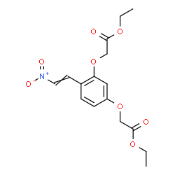 ChemSpider 2D Image | Diethyl 2,2'-{[4-(2-nitrovinyl)-1,3-phenylene]bis(oxy)}diacetate | C16H19NO8