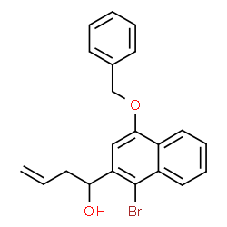 ChemSpider 2D Image | 1-[4-(Benzyloxy)-1-bromo-2-naphthyl]-3-buten-1-ol | C21H19BrO2