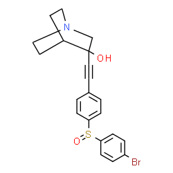ChemSpider 2D Image | 3-({4-[(4-Bromophenyl)sulfinyl]phenyl}ethynyl)quinuclidin-3-ol | C21H20BrNO2S