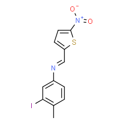 ChemSpider 2D Image | 3-Iodo-4-methyl-N-[(E)-(5-nitro-2-thienyl)methylene]aniline | C12H9IN2O2S