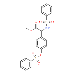 ChemSpider 2D Image | Methyl [(phenylsulfonyl)amino]{4-[(phenylsulfonyl)oxy]phenyl}acetate | C21H19NO7S2