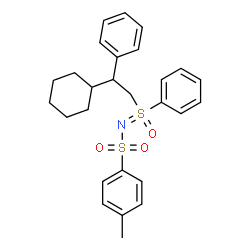 ChemSpider 2D Image | N-[(2-Cyclohexyl-2-phenylethyl)(oxido)phenyl-lambda~6~-sulfanylidene]-4-methylbenzenesulfonamide | C27H31NO3S2