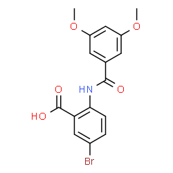 ChemSpider 2D Image | 5-Bromo-2-[(3,5-dimethoxybenzoyl)amino]benzoic acid | C16H14BrNO5