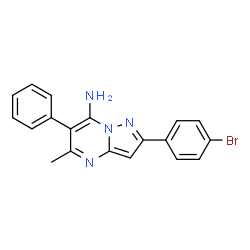 ChemSpider 2D Image | 2-(4-Bromophenyl)-5-methyl-6-phenylpyrazolo[1,5-a]pyrimidin-7-amine | C19H15BrN4