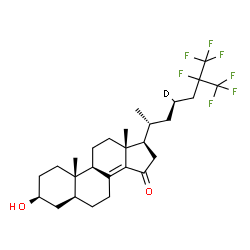 ChemSpider 2D Image | (3beta,5alpha,23S)-25,26,26,26,27,27,27-Heptafluoro-3-hydroxy(23-~2~H_1_)cholest-8(14)-en-15-one | C27H36DF7O2