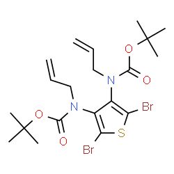 ChemSpider 2D Image | Bis(2-methyl-2-propanyl) (2,5-dibromo-3,4-thienediyl)bis(allylcarbamate) | C20H28Br2N2O4S