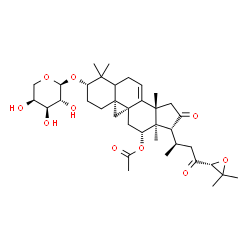 ChemSpider 2D Image | (3beta,5xi,9beta,12beta,24R)-3-(alpha-L-Arabinopyranosyloxy)-16,23-dioxo-24,25-epoxy-9,19-cyclolanost-7-en-12-yl acetate | C37H54O10