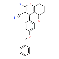 ChemSpider 2D Image | (4S)-2-Amino-4-[4-(benzyloxy)phenyl]-5-oxo-5,6,7,8-tetrahydro-4H-chromene-3-carbonitrile | C23H20N2O3
