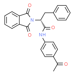 ChemSpider 2D Image | (2R)-N-(4-Acetylphenyl)-2-(1,3-dioxo-1,3-dihydro-2H-isoindol-2-yl)-3-phenylpropanamide | C25H20N2O4