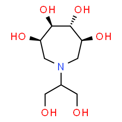ChemSpider 2D Image | (3R,4R,5R,6S)-1-(1,3-Dihydroxy-2-propanyl)-3,4,5,6-azepanetetrol | C9H19NO6