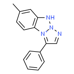 ChemSpider 2D Image | 7-Methyl-3-phenyl-9H-[1,2,3]triazolo[1,2-a]benzotriazol-4-ium | C15H13N4