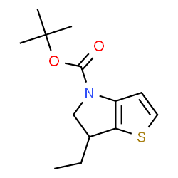 ChemSpider 2D Image | 2-Methyl-2-propanyl 6-ethyl-5,6-dihydro-4H-thieno[3,2-b]pyrrole-4-carboxylate | C13H19NO2S