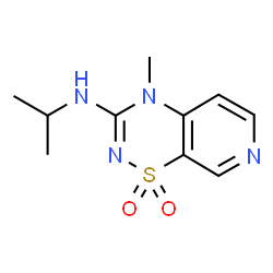 ChemSpider 2D Image | N-Isopropyl-4-methyl-4H-pyrido[4,3-e][1,2,4]thiadiazin-3-amine 1,1-dioxide | C10H14N4O2S