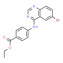 ChemSpider 2D Image | Ethyl 4-[(6-bromo-4-quinazolinyl)amino]benzoate | C17H14BrN3O2
