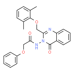 ChemSpider 2D Image | N-{2-[(2,6-Dimethylphenoxy)methyl]-4-oxo-3(4H)-quinazolinyl}-2-phenoxyacetamide | C25H23N3O4