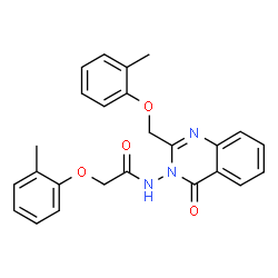 ChemSpider 2D Image | 2-(2-Methylphenoxy)-N-{2-[(2-methylphenoxy)methyl]-4-oxo-3(4H)-quinazolinyl}acetamide | C25H23N3O4