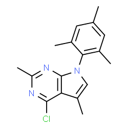 ChemSpider 2D Image | 4-Chloro-7-mesityl-2,5-dimethyl-7H-pyrrolo[2,3-d]pyrimidine | C17H18ClN3