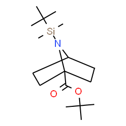 ChemSpider 2D Image | 2-Methyl-2-propanyl 7-[dimethyl(2-methyl-2-propanyl)silyl]-7-azabicyclo[2.2.1]heptane-1-carboxylate | C17H33NO2Si
