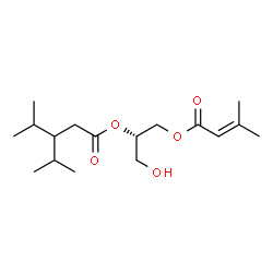 ChemSpider 2D Image | (2S)-1-Hydroxy-3-[(3-methyl-2-butenoyl)oxy]-2-propanyl 3-isopropyl-4-methylpentanoate | C17H30O5