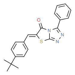 ChemSpider 2D Image | 6-(4-tert-Butyl-benzylidene)-3-phenyl-thiazolo[2,3-c][1,2,4]triazol-5-one | C21H19N3OS