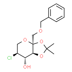 ChemSpider 2D Image | 1-O-Benzyl-5-chloro-5-deoxy-2,3-O-isopropylidene-alpha-L-sorbopyranose | C16H21ClO5