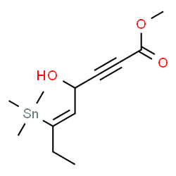 ChemSpider 2D Image | Methyl (5Z)-4-hydroxy-6-(trimethylstannyl)-5-octen-2-ynoate | C12H20O3Sn