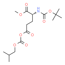 ChemSpider 2D Image | 5-(Isobutoxycarbonyl) 1-methyl N-{[(2-methyl-2-propanyl)oxy]carbonyl}-D-glutamate | C16H27NO8
