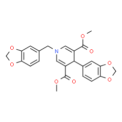 ChemSpider 2D Image | Dimethyl 4-(1,3-benzodioxol-5-yl)-1-(1,3-benzodioxol-5-ylmethyl)-1,4-dihydro-3,5-pyridinedicarboxylate | C24H21NO8