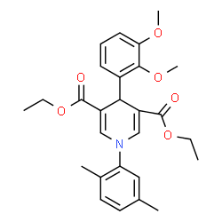 ChemSpider 2D Image | Diethyl 4-(2,3-dimethoxyphenyl)-1-(2,5-dimethylphenyl)-1,4-dihydro-3,5-pyridinedicarboxylate | C27H31NO6