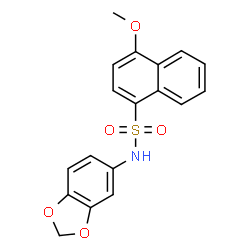 ChemSpider 2D Image | N-(1,3-Benzodioxol-5-yl)-4-methoxy-1-naphthalenesulfonamide | C18H15NO5S