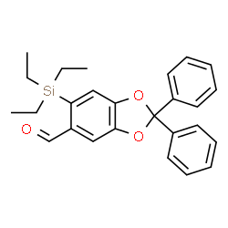 ChemSpider 2D Image | 2,2-Diphenyl-6-(triethylsilyl)-1,3-benzodioxole-5-carbaldehyde | C26H28O3Si