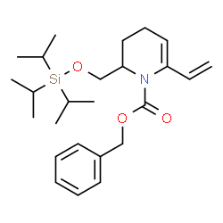 ChemSpider 2D Image | Benzyl 2-{[(triisopropylsilyl)oxy]methyl}-6-vinyl-3,4-dihydro-1(2H)-pyridinecarboxylate | C25H39NO3Si