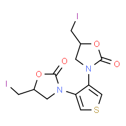 ChemSpider 2D Image | 3,3'-(3,4-Thienediyl)bis[5-(iodomethyl)-1,3-oxazolidin-2-one] | C12H12I2N2O4S