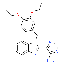 ChemSpider 2D Image | 4-[1-(3,4-Diethoxybenzyl)-1H-benzimidazol-2-yl]-1,2,5-oxadiazol-3-amine | C20H21N5O3