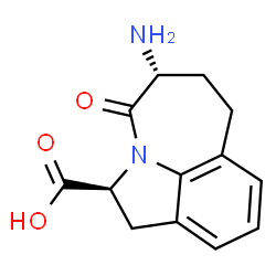 ChemSpider 2D Image | (2S,5R)-5-Amino-4-oxo-1,2,4,5,6,7-hexahydroazepino[3,2,1-hi]indole-2-carboxylic acid | C13H14N2O3