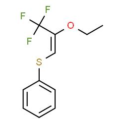 ChemSpider 2D Image | {[(1E)-2-Ethoxy-3,3,3-trifluoro-1-propen-1-yl]sulfanyl}benzene | C11H11F3OS