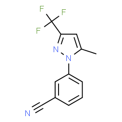 ChemSpider 2D Image | 3-[5-Methyl-3-(trifluoromethyl)-1H-pyrazol-1-yl]benzonitrile | C12H8F3N3