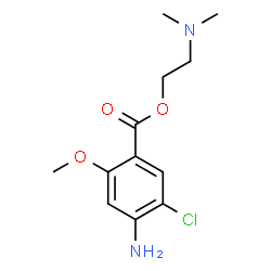 ChemSpider 2D Image | 2-(Dimethylamino)ethyl 4-amino-5-chloro-2-methoxybenzoate | C12H17ClN2O3