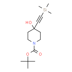 ChemSpider 2D Image | 2-Methyl-2-propanyl 4-hydroxy-4-[(trimethylsilyl)ethynyl]-1-piperidinecarboxylate | C15H27NO3Si