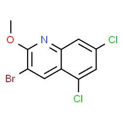 ChemSpider 2D Image | 3-Bromo-5,7-dichloro-2-methoxyquinoline | C10H6BrCl2NO