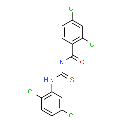 ChemSpider 2D Image | 2,4-Dichloro-N-[(2,5-dichlorophenyl)carbamothioyl]benzamide | C14H8Cl4N2OS