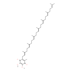 ChemSpider 2D Image | 2-(3,7,11,15,19,23,27-Heptamethyl-2,6,10,14,18,22,26-octacosaheptaen-1-yl)-5,6-dimethoxy-3-methyl-1,4-benzoquinone | C44H66O4
