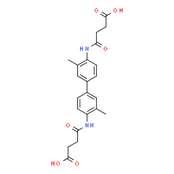 ChemSpider 2D Image | 4,4'-[(3,3'-Dimethyl-4,4'-biphenyldiyl)diimino]bis(4-oxobutanoic acid) | C22H24N2O6