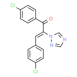 ChemSpider 2D Image | (2Z)-1,3-Bis(4-chlorophenyl)-2-(1H-1,2,4-triazol-1-yl)-2-propen-1-one | C17H11Cl2N3O