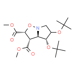 ChemSpider 2D Image | Dimethyl (2R,3S,3aR,4R)-4,5-bis[(2-methyl-2-propanyl)oxy]hexahydropyrrolo[1,2-b][1,2]oxazole-2,3-dicarboxylate | C18H31NO7