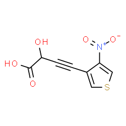 ChemSpider 2D Image | 2-Hydroxy-4-(4-nitro-3-thienyl)-3-butynoic acid | C8H5NO5S