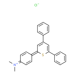 ChemSpider 2D Image | 4-(4,6-Diphenyl-2H-thiopyran-2-ylidene)-N,N-dimethyl-2,5-cyclohexadien-1-iminium chloride | C25H22ClNS