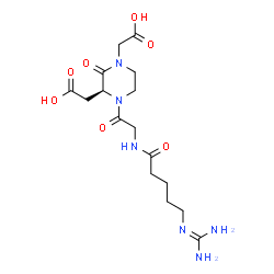 ChemSpider 2D Image | 2,2'-{(3S)-4-[N-(5-carbamimidamidopentanoyl)glycyl]-2-oxopiperazine-1,3-diyl}diacetic acid | C16H26N6O7